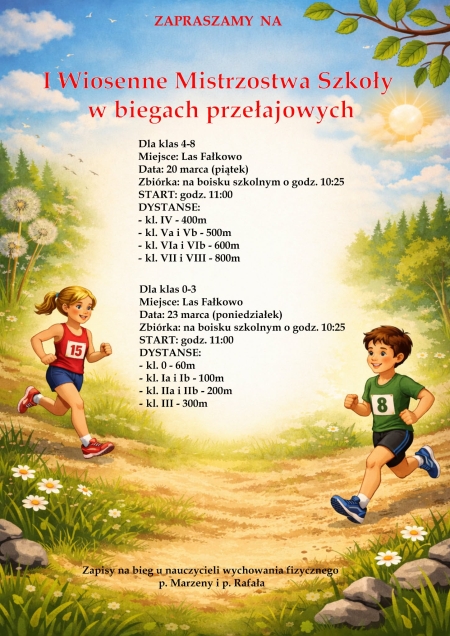 I Wiosenne Mistrzostwa Szkoły w biegach przełajowych